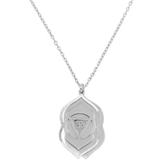 Sterling Silver Rhodium Plated Ajna Chakra Symbol Necklace