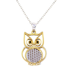 Load image into Gallery viewer, Sterling Silver Two Toned Owl Shaped Pendant Necklace