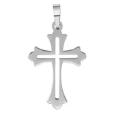 Sterling Silver Rhodium Plated Open Cross Pendant