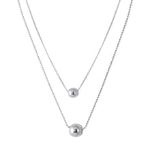 Load image into Gallery viewer, Sterling Silver Rhodium Plated Double Chain Beaded Necklace