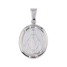 Load image into Gallery viewer, Sterling Silver Rhodium Plated Mary Medallion Pendant