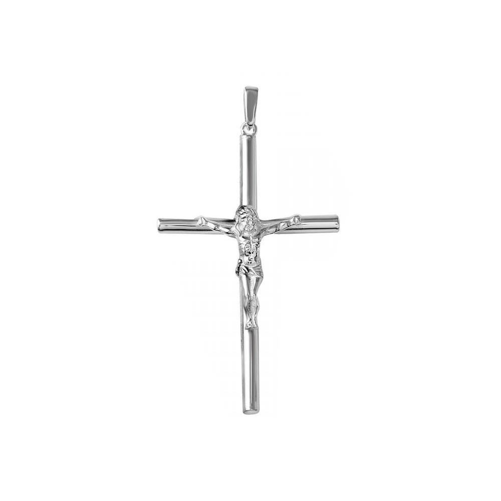 Sterling Silver Cylinder High Polished Cross Pendant