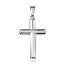 Load image into Gallery viewer, Sterling Silver High Polished Plain Cross Pendant