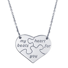 Load image into Gallery viewer, Sterling Silver Rhodium Plated Puzzle Heart Necklace