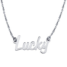 Load image into Gallery viewer, Sterling Silver Rhodium Plated Lucky Pendant Necklace