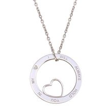 Load image into Gallery viewer, Sterling Silver Rhodium Open Disc Heart Necklace