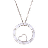 Sterling Silver Rhodium Open Disc Heart Necklace