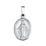 Sterling Silver High Polished Mary Medallion Charm