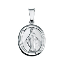 Load image into Gallery viewer, Sterling Silver High Polished Mary Medallion Pendant - silverdepot