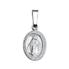 Load image into Gallery viewer, Sterling Silver Finish High Polished Mary Medallion Small Charm - silverdepot