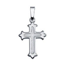 Load image into Gallery viewer, Sterling Silver Finish High Polished Floury Cross Pendant - silverdepot
