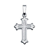 Sterling Silver Finish High Polished Floury Cross Pendant