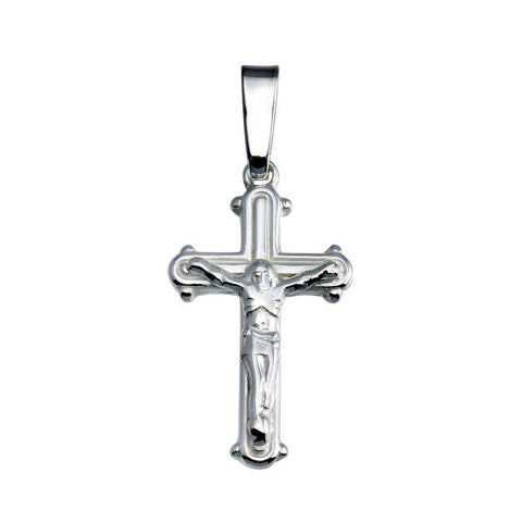 Sterling Silver Finish High Polished 13mm Crucifix Pendant