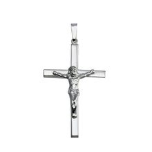 Load image into Gallery viewer, Sterling Silver Finish High Polished Crucifix Pendant - silverdepot