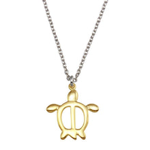 Load image into Gallery viewer, Sterling Silver Two Toned Turtle Pendant Necklace - silverdepot