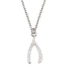 Load image into Gallery viewer, Sterling Silver Rhodium Plated Wishbone Pendant Necklace - silverdepot