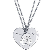 Load image into Gallery viewer, Sterling Silver Rhodium Plated Multi Chain You Are My Magic Heart Pendant Necklace - silverdepot