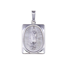 Load image into Gallery viewer, Sterling Silver High Polished Nuestra Señora de Guadalupe Rectangular Pendant
