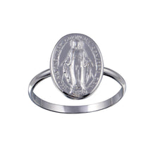 Load image into Gallery viewer, Sterling Silver High Polished Mary Medallion Ring - silverdepot