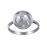 Sterling Silver High Polished Mary Medallion Ring