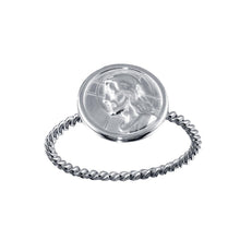 Load image into Gallery viewer, Sterling Silver High Polished Jesus Medallion Ring - silverdepot