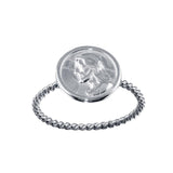 Sterling Silver High Polished Jesus Medallion Ring