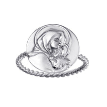 Load image into Gallery viewer, Sterling Silver High Polished Mother Mary Medallion Ring - silverdepot