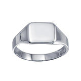 Sterling Silver High Polished Square Engravable Ring