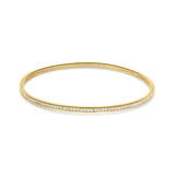 Sterling Silver Gold Plated Clear CZ 2.8mm Bangle Bracelet