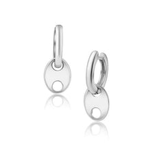 Load image into Gallery viewer, Sterling Silver 12.5mm Dangling Marina Hoop Earring