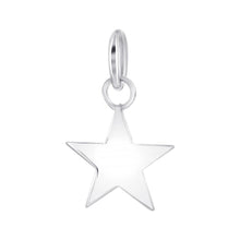 Load image into Gallery viewer, Sterling Silver High Polished Engravable Star Charm Pendant