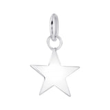 Sterling Silver High Polished Engravable Star Charm Pendant