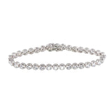 Sterling Silver Rhodium Plated Clear CZ Bubble Tennis Bracelet