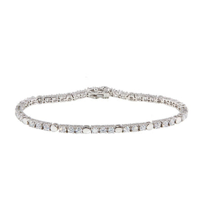 Sterling Silver Rhodium Plated Clear CZ Tennis Bracelet