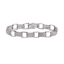 Load image into Gallery viewer, Sterling Silver Rhodium Plated CZ Tennis Bracelet