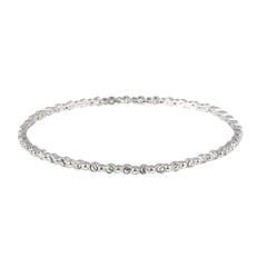 Sterling Silver Rhodium Plated Round Clear CZ Bangle Bracelet