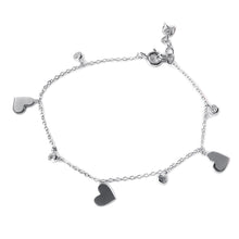 Load image into Gallery viewer, Sterling Silver CZ Small Hearts Bracelet
