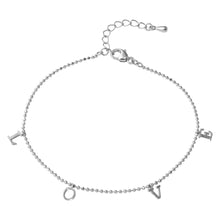 Load image into Gallery viewer, Sterling Silver Rhodium Plated L-O-V-E Bead Bracelet