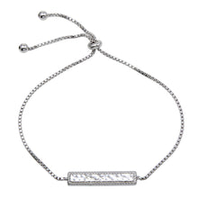 Load image into Gallery viewer, Sterling Silver Rhodium Plated Bar Lariat Necklace