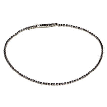 Load image into Gallery viewer, Sterling Silver Rhodium Plated Tennis Bracelet With Black CZ