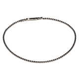 Sterling Silver Rhodium Plated Tennis Bracelet With Black CZ