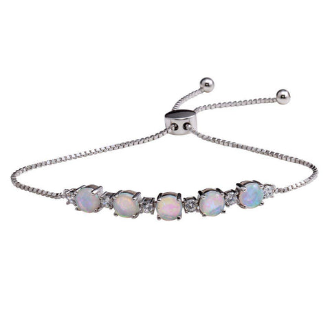 Sterling Silver Rhodium Plated Bar Lariat Bracelet