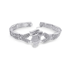 Load image into Gallery viewer, Sterling Silver Rhodium Plated Praying Hand CZ Bracelet
