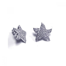 Load image into Gallery viewer, Sterling Silver Trendy Starfish Design Covered With Clear Czs Stud Earring