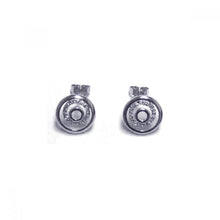 Load image into Gallery viewer, Sterling Silver Fancy Round Stud Earring Embedded with Clear Czs