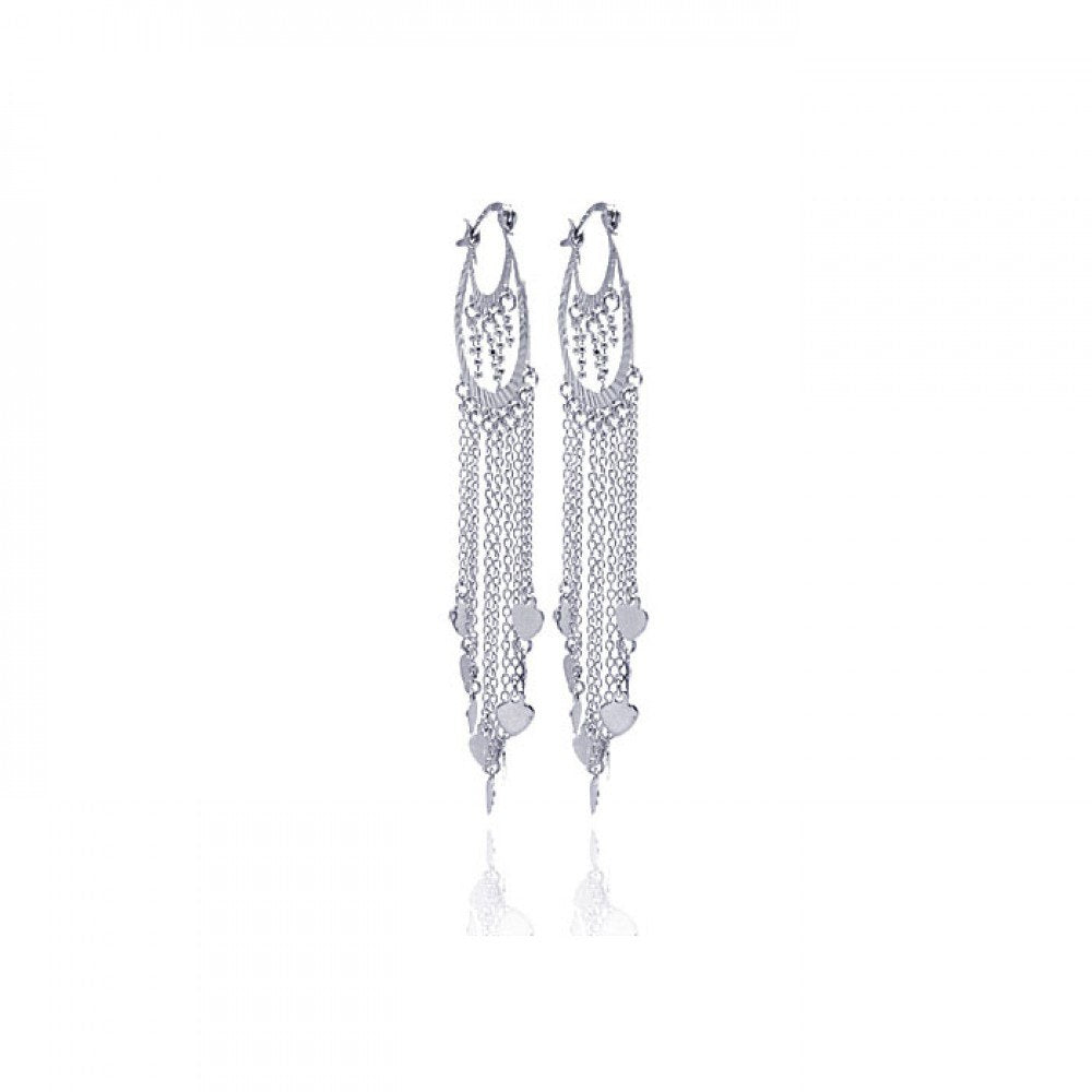 Sterling Silver Rhodium Plated Chandelier Ladies Jewelry Earrings