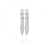Sterling Silver Rhodium Plated Chandelier Ladies Jewelry Earrings