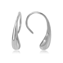 Load image into Gallery viewer, Sterling Silver Fancy Solid Teardrop Design Inlaid with Clear Cz Dangle Hook EarringAnd Earring Thickness of 5.6MM