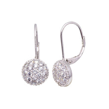 Load image into Gallery viewer, Sterling Silver Classic Round Cluster Clear Czs Leverback Earring