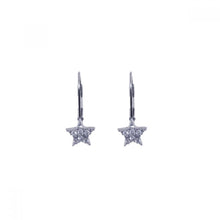 Load image into Gallery viewer, Sterling Slver Fancy Star Cluster Clear Czs Leverback Earring